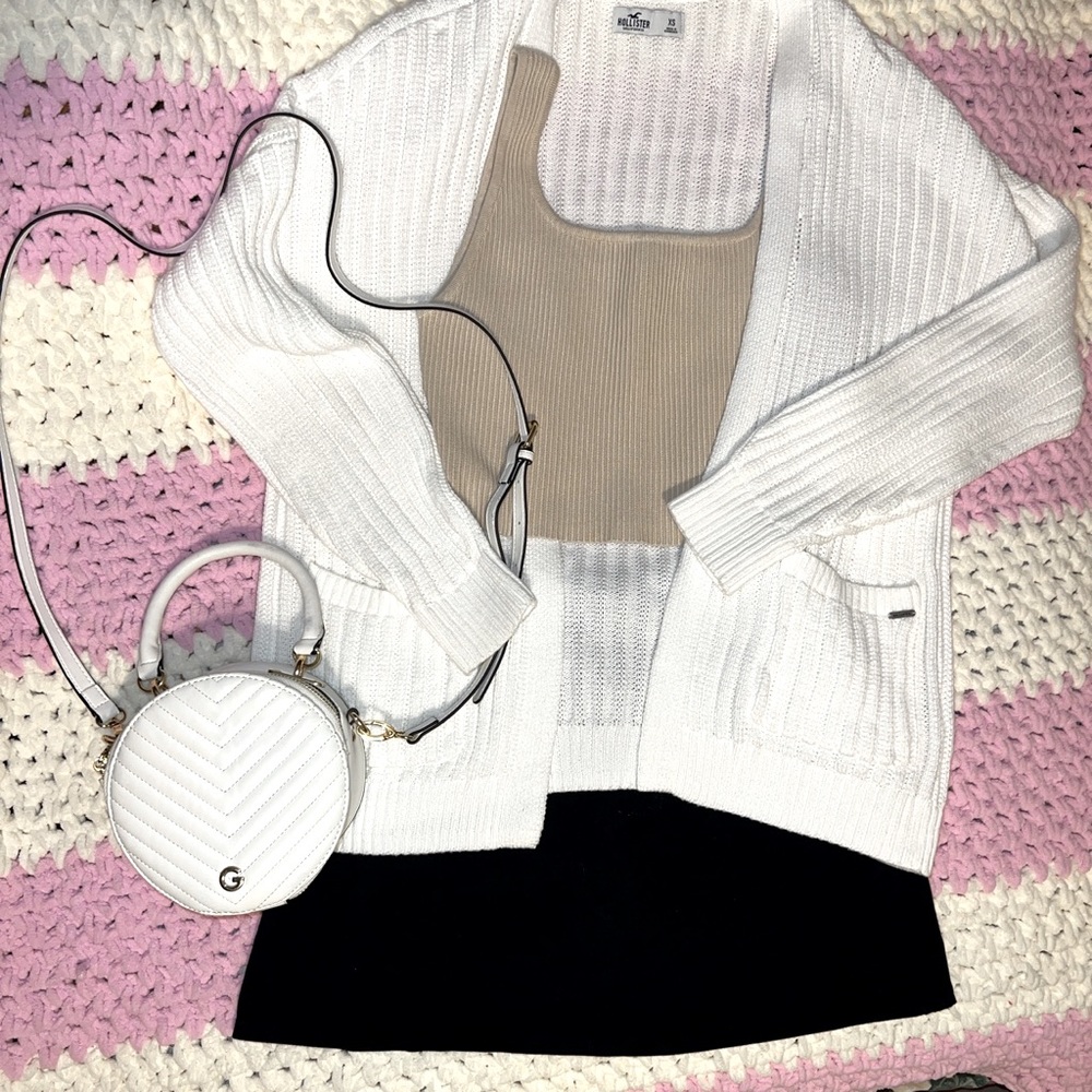 White knit cardigan